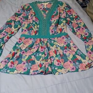 Matilda Jane Sheer Long Sleeved Tunic Floral Small